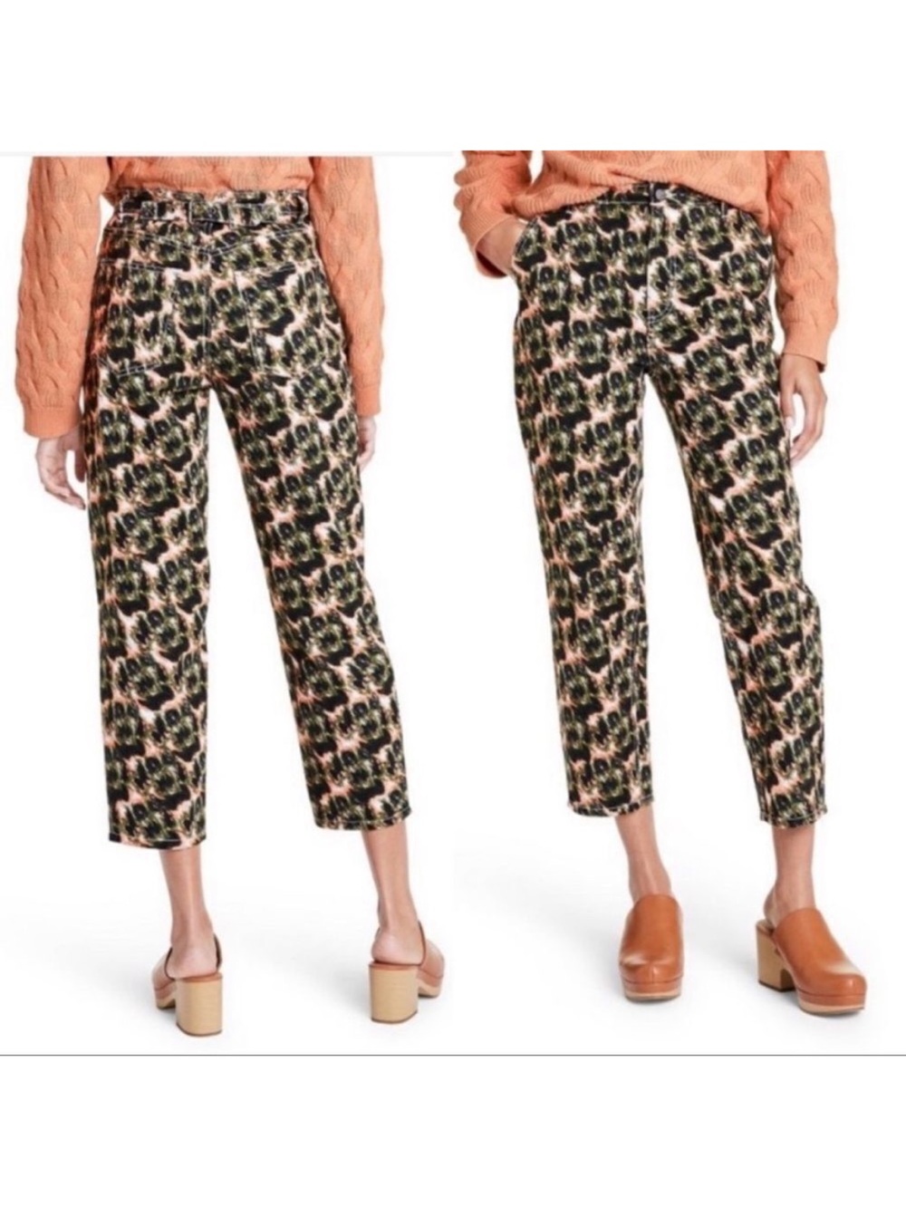 Rachel Comey x Target Olive Crayon Leopard Print Cropped Jeans | Size 0